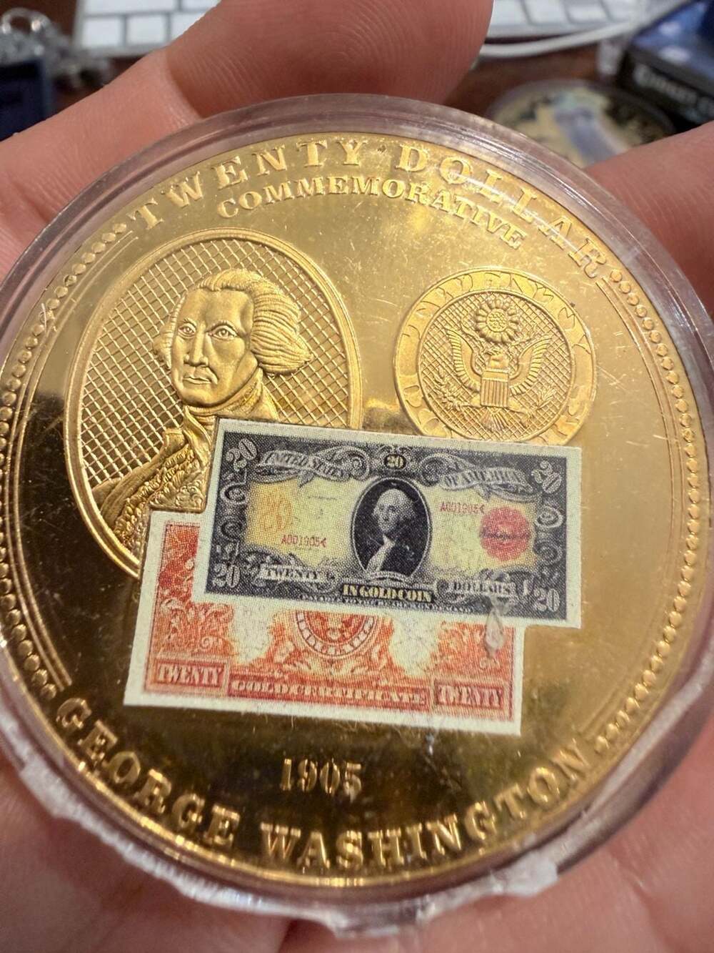 1905 George Washington Twenty Dollar Gold Certificate Coin